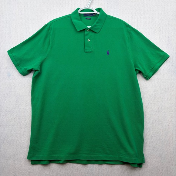 Polo Ralph Lauren Other - Polo Ralph Lauren Mens XL Green Classic Fit Short Sleeve Pique Polo Purple Pony